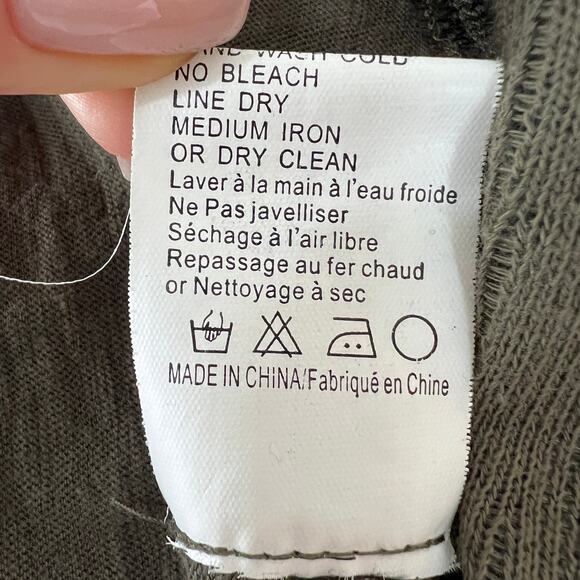 Anthropologie TINY Olive Green Long Slv Oversized Collar Open Front Cardigan XS - Picture 8 of 9